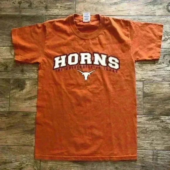 HORNS UNIVERSITY OF TEXAS ORANGE T-SHIRT WOMEN SMALL - Picture 1 of 3